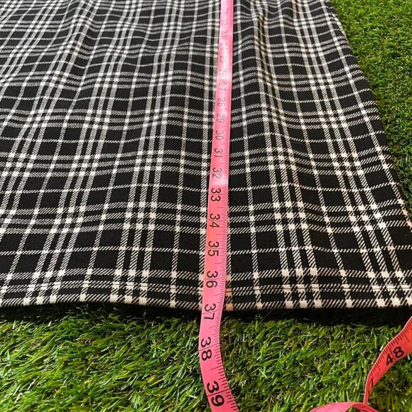 Talbots black and white checkered plaid full dress - Picture 4 of 7